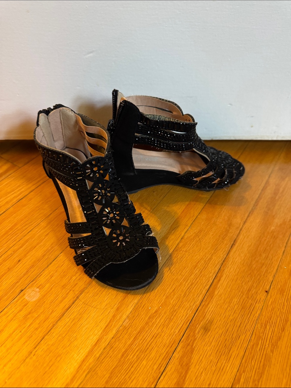 Black wedges toddler girl size 9